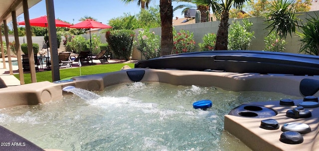 4617 E Emile Zola Ave, Phoenix, AZ 85032 - fenced backyard featuring a hot tub