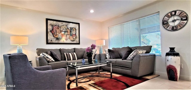 4617 E Emile Zola Ave, Phoenix, AZ 85032 - living room featuring crown molding and recessed lighting