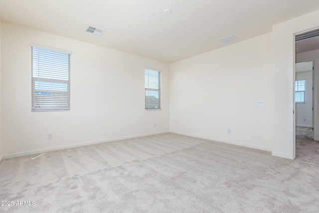 unfurnished room with light carpet and a healthy amount of sunlight