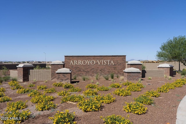 view of community sign