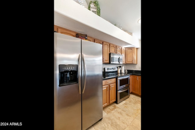 kitchen with appliances with stainless steel finishes