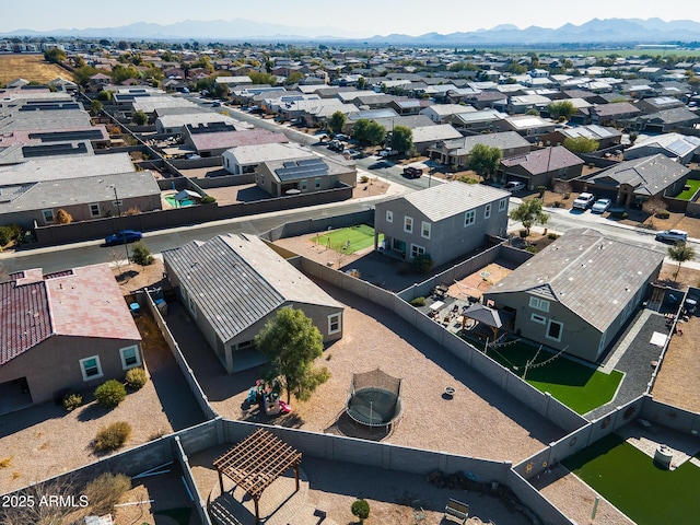 aerial view with a mountain view