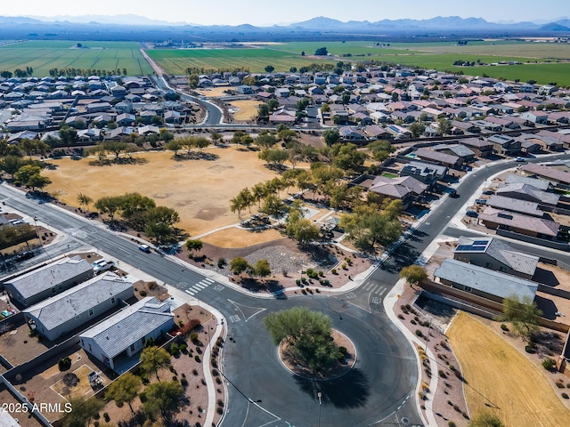 drone / aerial view with a mountain view