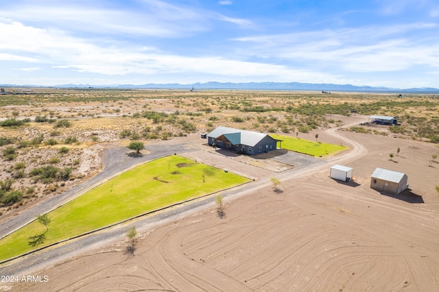 drone / aerial view with a mountain view