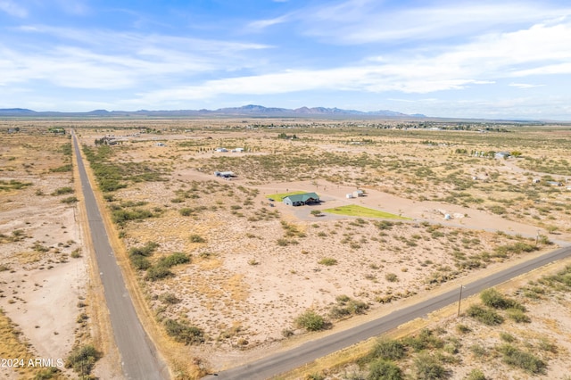 drone / aerial view with a mountain view