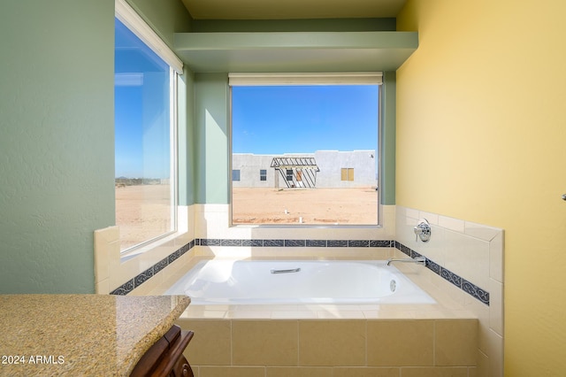full bathroom featuring a garden tub