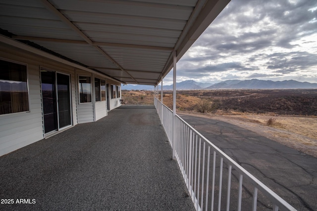 balcony with a mountain view