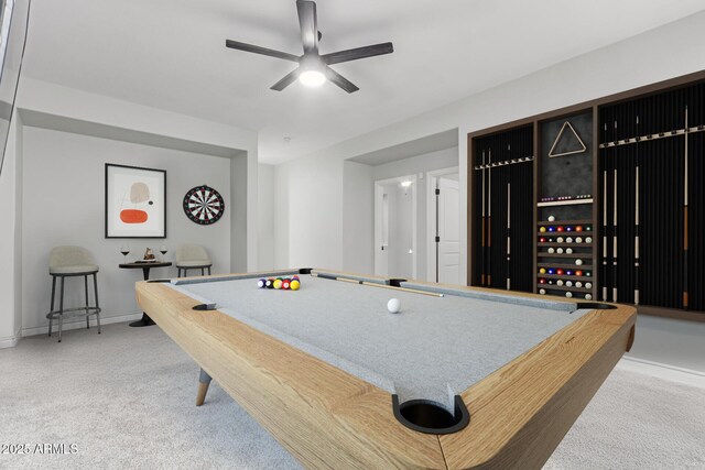 4497 E Carriage Way, Gilbert, AZ 85297 - game room with carpet flooring, ceiling fan, and billiards