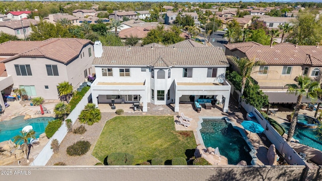 4497 E Carriage Way, Gilbert, AZ 85297 - aerial view of residential area with a pool