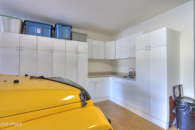 garage featuring sink