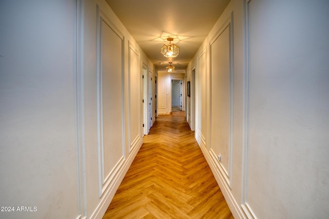 830 E Maverick, Taylor, AZ 85939 - hall with light parquet floors