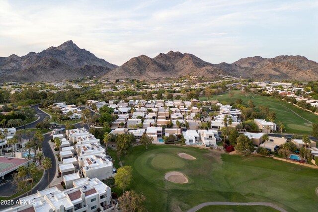 3033 E Claremont Ave, Phoenix, AZ 85016 - drone / aerial view with view of golf course, a residential view, and a mountain view