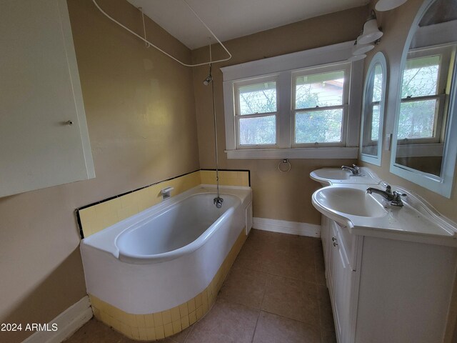 11 Black Knob Vw, Bisbee, AZ 85603 - full bath with a bath, baseboards, double vanity, and tile patterned floors