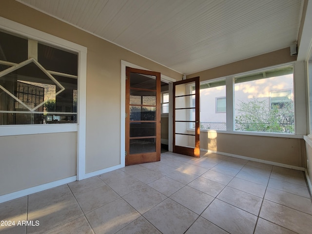 view of unfurnished sunroom