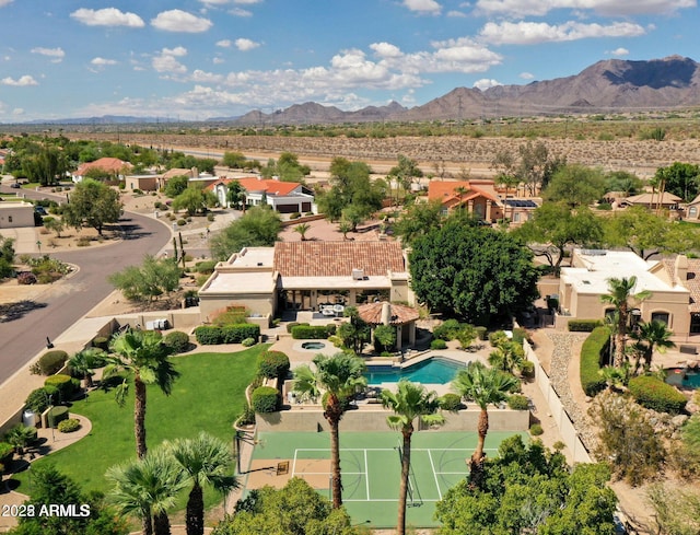 10541 E Windrose Dr, Scottsdale, AZ 85259 - bird's eye view with a residential view and a mountain view