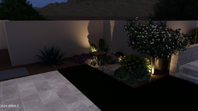 view of patio at twilight