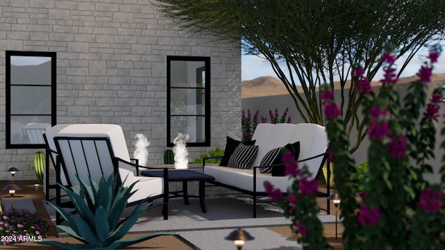 view of patio / terrace featuring an outdoor living space