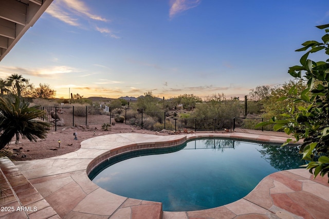 16844 E Last Trail Dr, Fountain Hills, AZ 85268 - view of swimming pool with a fenced in pool, a patio area, and fence