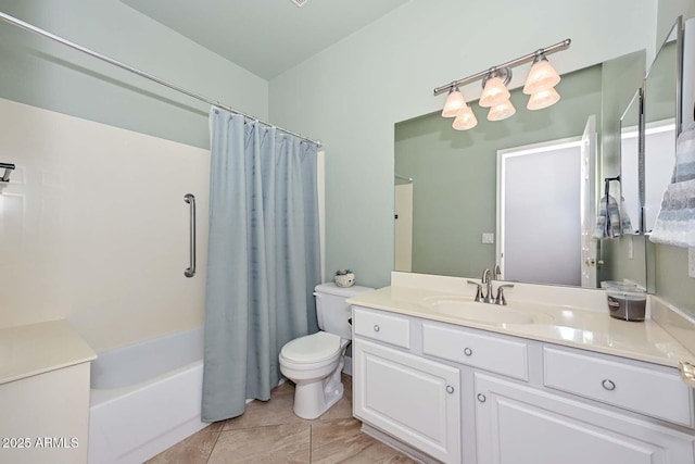 1623 E Runion Dr, Phoenix, AZ 85024 - full bath featuring toilet, vanity, shower / tub combo with curtain, and tile patterned floors