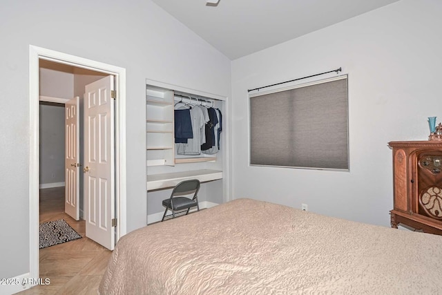1623 E Runion Dr, Phoenix, AZ 85024 - bedroom featuring a closet and vaulted ceiling