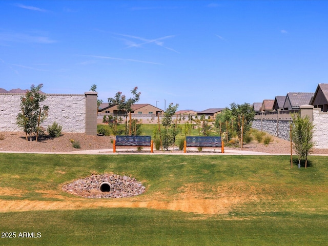 view of yard with a residential view