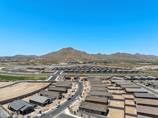 bird's eye view with a mountain view and a residential view