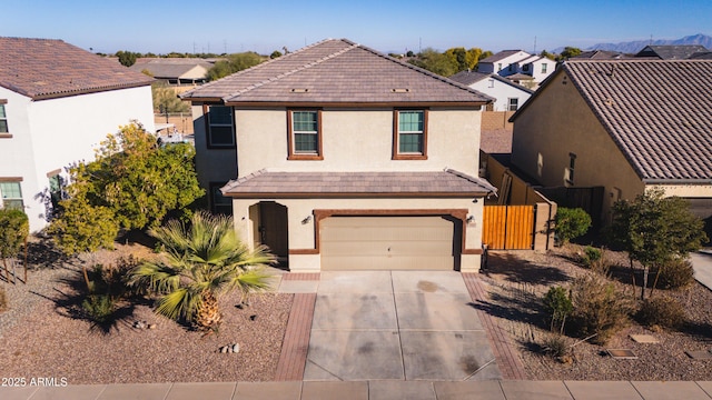 view of front of property featuring a garage