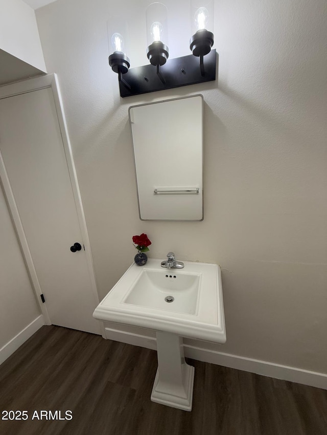 bathroom featuring hardwood / wood-style floors