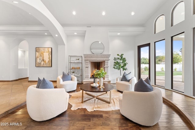 living room featuring hardwood / wood-style flooring