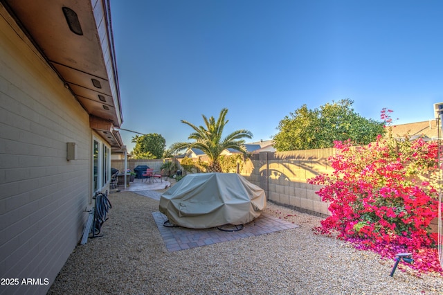 view of yard featuring a patio area