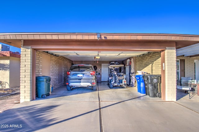 view of parking featuring a carport