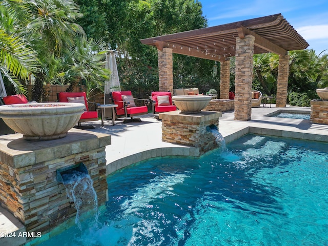 outdoor pool featuring a patio and a pergola