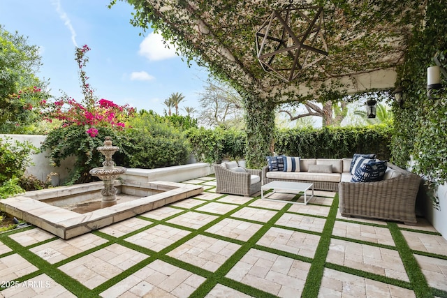 5740 N Casa Blanca Dr, Paradise Valley, AZ 85253 - view of patio with an outdoor living space and fence