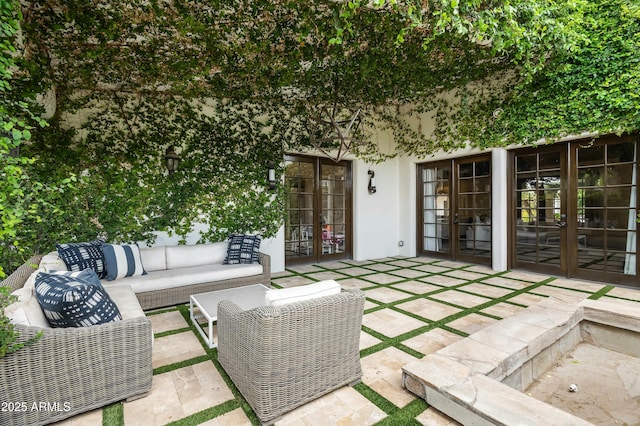 5740 N Casa Blanca Dr, Paradise Valley, AZ 85253 - view of patio / terrace with french doors and outdoor lounge area
