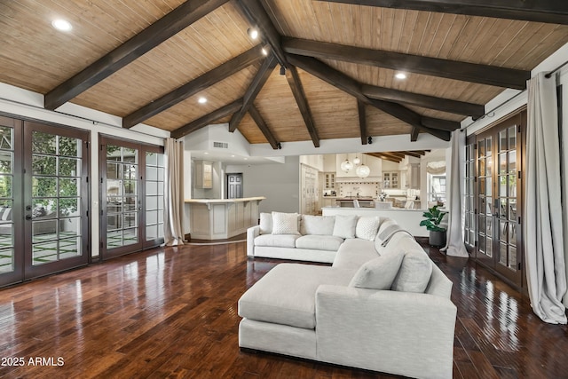 5740 N Casa Blanca Dr, Paradise Valley, AZ 85253 - unfurnished living room featuring french doors, plenty of natural light, and hardwood / wood-style flooring