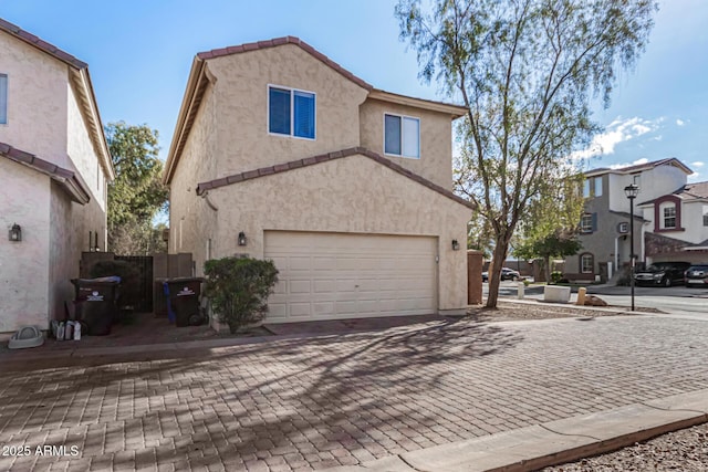 view of front property with a garage