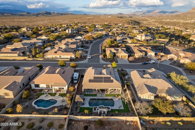 bird's eye view featuring a mountain view