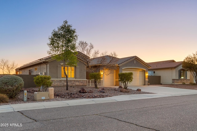 ranch-style home with a garage