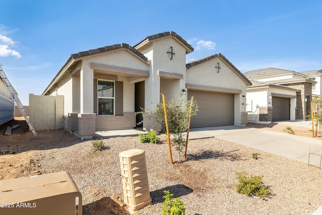 view of front of house with a garage