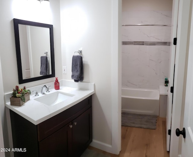 2060 E Quartz St, Mesa, AZ 85213 - bathroom with vanity, wood finished floors, and shower / washtub combination