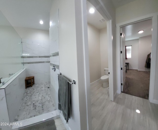 2060 E Quartz St, Mesa, AZ 85213 - full bath with toilet, a marble finish shower, recessed lighting, and baseboards