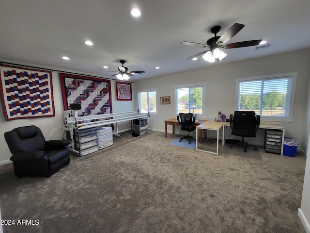 2060 E Quartz St, Mesa, AZ 85213 - carpeted office space with ceiling fan, recessed lighting, and baseboards