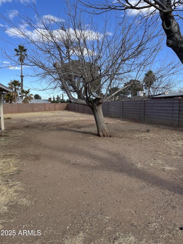 view of yard with fence