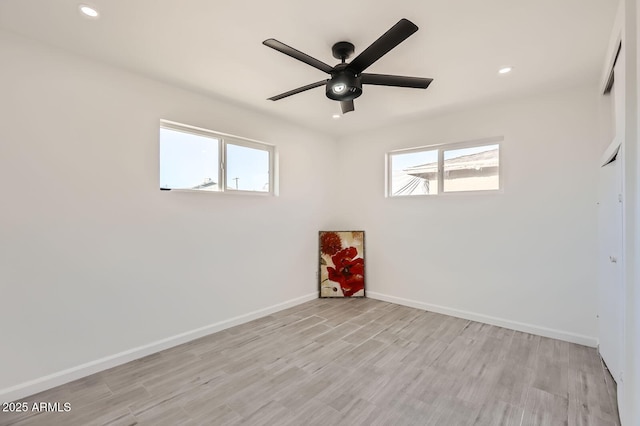 5827 N 22nd Dr, Phoenix, AZ 85015 - empty room with ceiling fan, recessed lighting, and light wood-style flooring