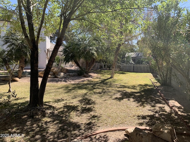 view of yard featuring fence