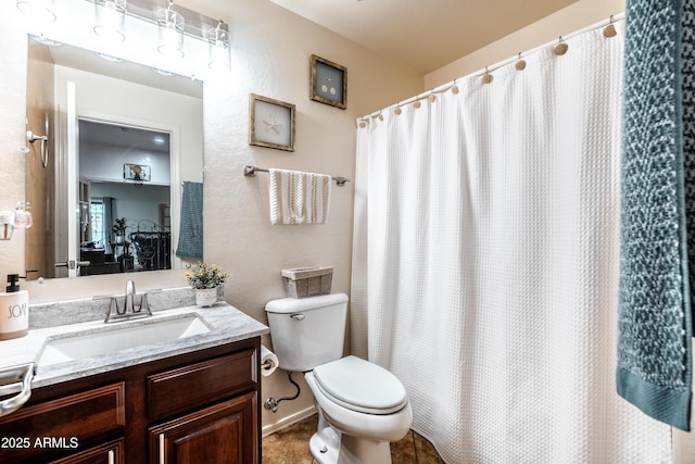 3511 W Allens Peak Dr, San Tan Valley, AZ 85144 - full bath with vanity, toilet, and a shower with curtain