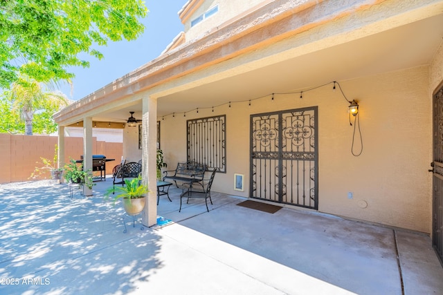 3511 W Allens Peak Dr, San Tan Valley, AZ 85144 - view of patio featuring a ceiling fan
