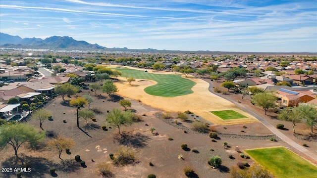 bird's eye view with a mountain view