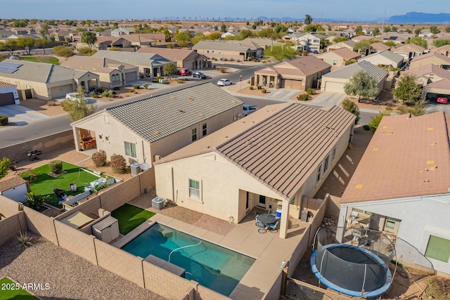 aerial view with a residential view