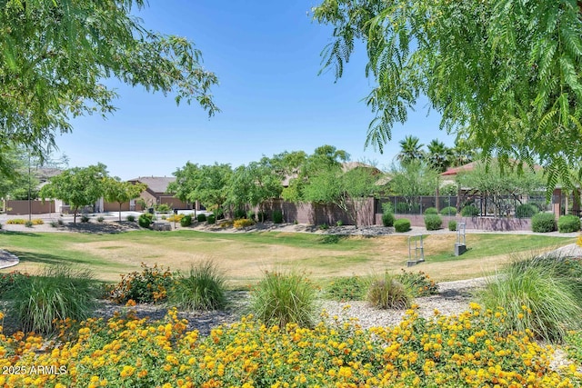 view of yard with fence